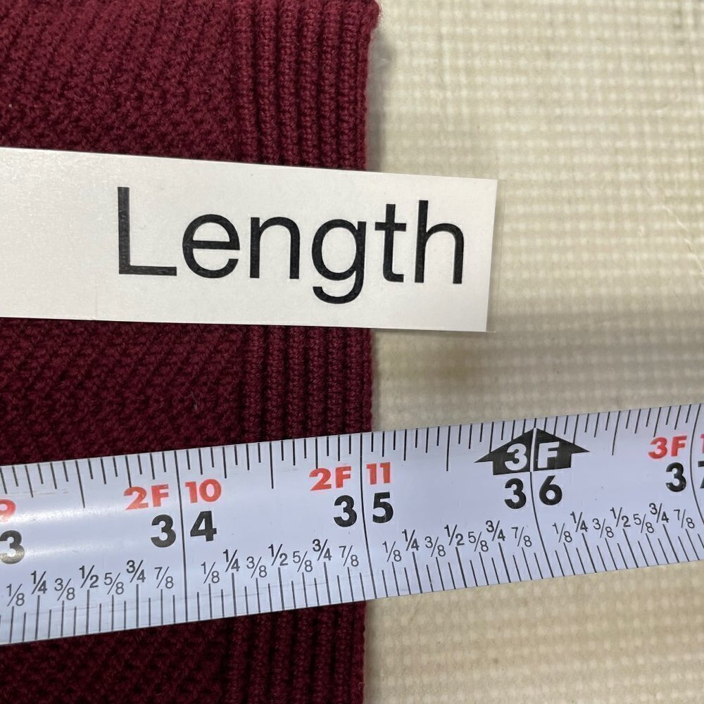 Sandro Paris Dress Peplum Knit Burgundy Red Chevron Long Sleeves Size 2 4 - Picture 11 of 15